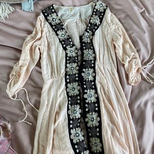 Long free people linen dress buttons all the way down